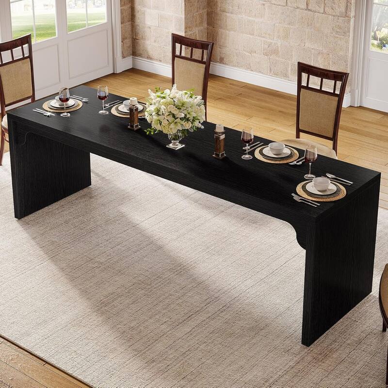 78 Inches Brown Wood Dining Table for 6-8, Extra Long Rectangle Dining Room Table