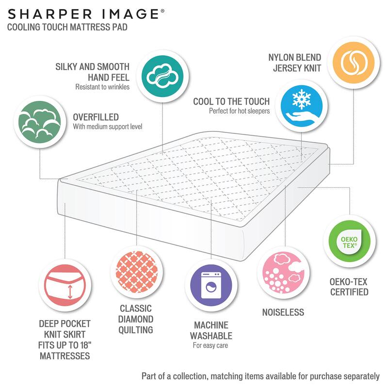 Sharper Image Cooling Touch Overfilled Deep Pocket Mattress Pad