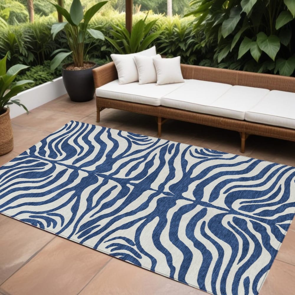 HomeRoots Animal Print Transitional Rectangle Outdoor Rug