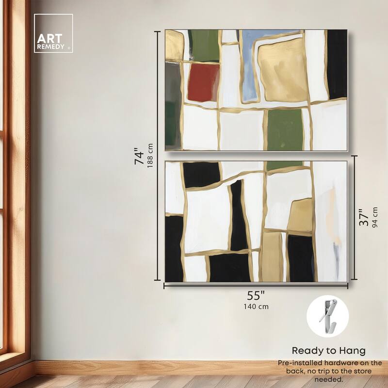 Kiss in Abstraction Canvas Set of 2 by Art Remedy