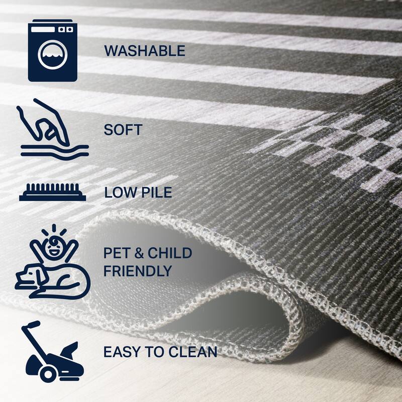 JONATHAN Y Timantii Bohemian Medallion Textured Weave Machine Washable Area Rug