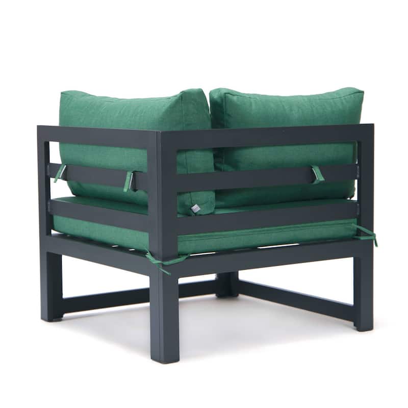 Outdoor 7-Piece Patio Sectional Set Aluminum Frame W/ Fire Pit Table