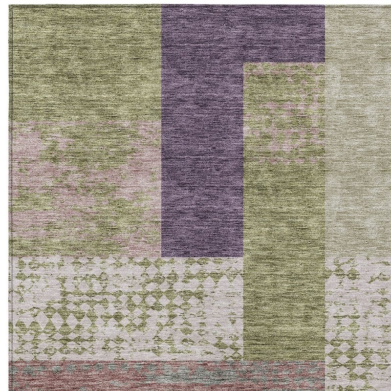 HomeRoots Geometric Transitional Rectangle Outdoor Rug