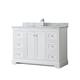 Option White / White Carrara Marble Top / Polished Chrome