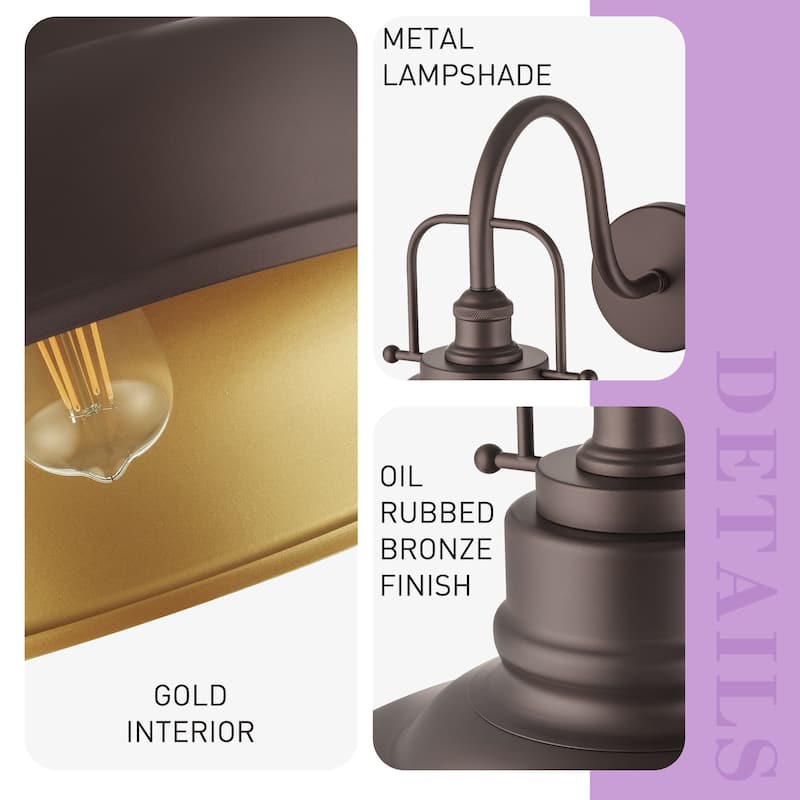 Exterior Outdoor Wall Sconce, Barn Light, Oil Rubbed Bronze