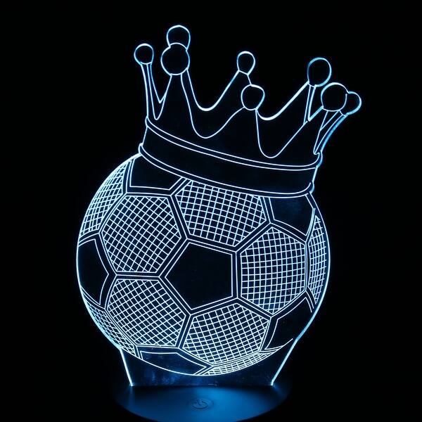 Shop Dc 5v Crown Football 3d Acrylic Led Night Light 7 Color