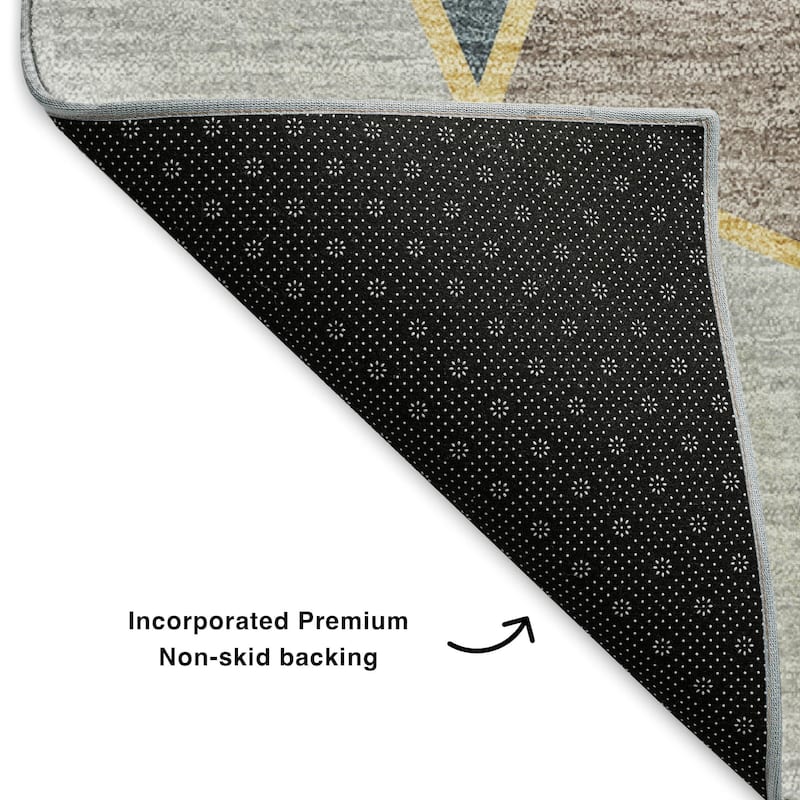 Premium Washable Super Soft Contemporary Mosaic Mayfield Rug