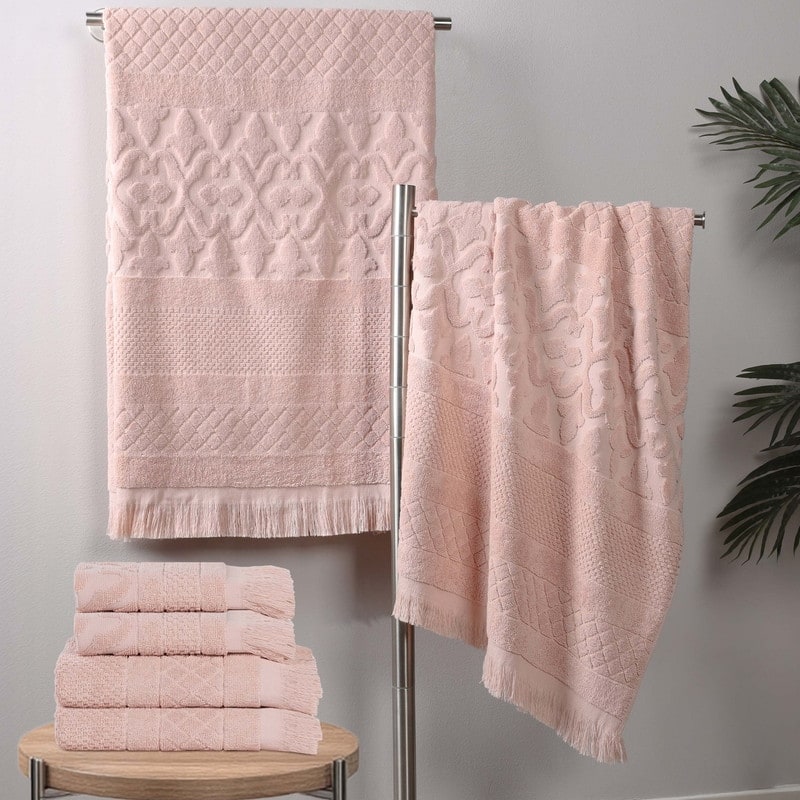 Superior Rolla Cotton Geometric Jacquard Plush Soft 6 Piece Towel Set
