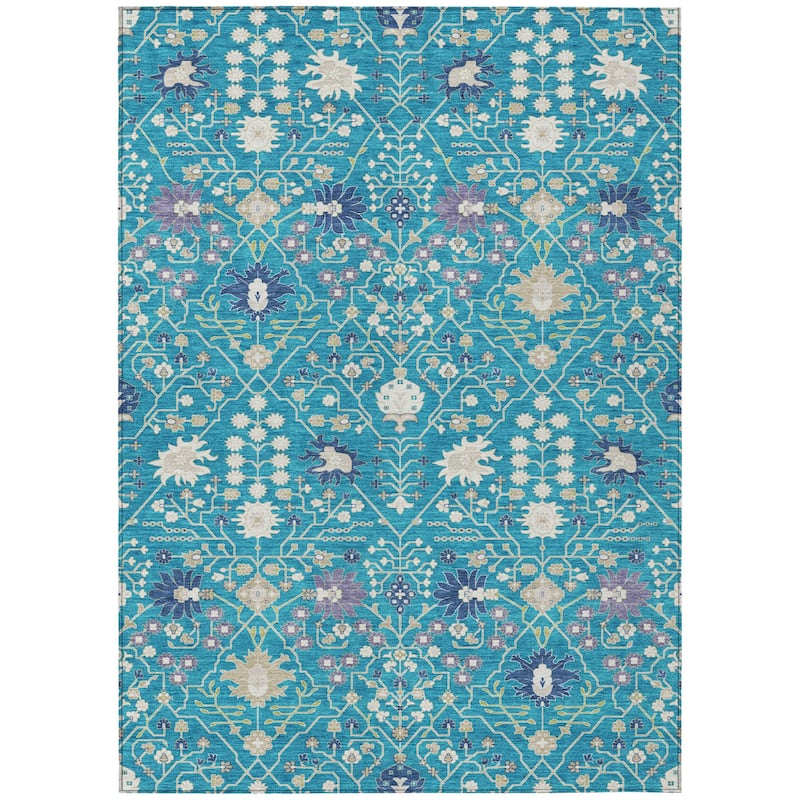 HomeRoots Oriental Traditional Rectangle Outdoor Rug