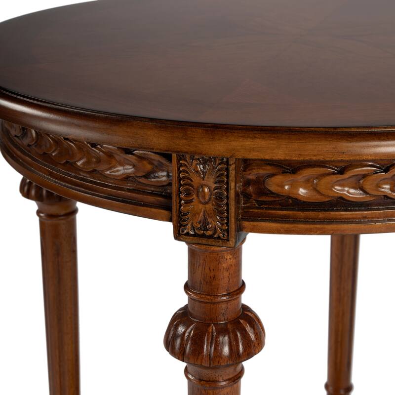 Hellinger 24 in. W Round Wood Tall End Table with Open Shelf