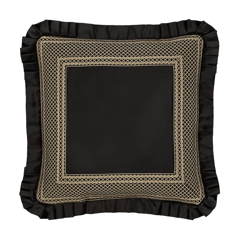 Brunello Black And Gold 20" Square Decorative Throw Pillow