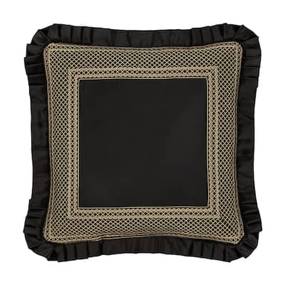 Brunello Black And Gold 20" Square Decorative Throw Pillow