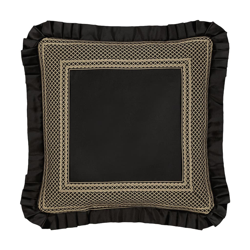 Brunello Black And Gold 20" Square Decorative Throw Pillow