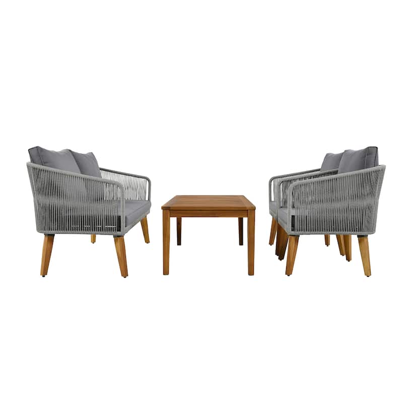 Solid Wood Patio Conversation Set