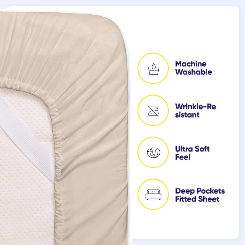 Sweet Home Collection Split King 7 Piece Sheet Set, Deluxe Ultra Soft 1500 Series, Double Brushed Microfiber.