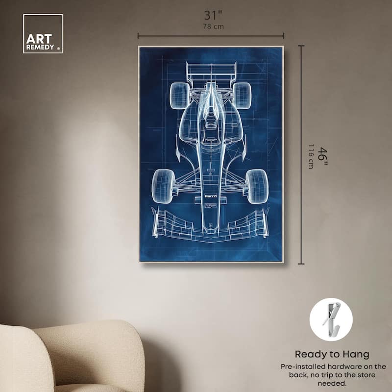 Race Car Blueprint Canvas by Art Remedy