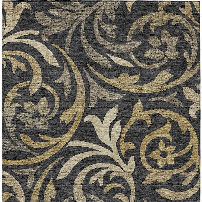 HomeRoots Floral Transitional Rectangle Outdoor Rug
