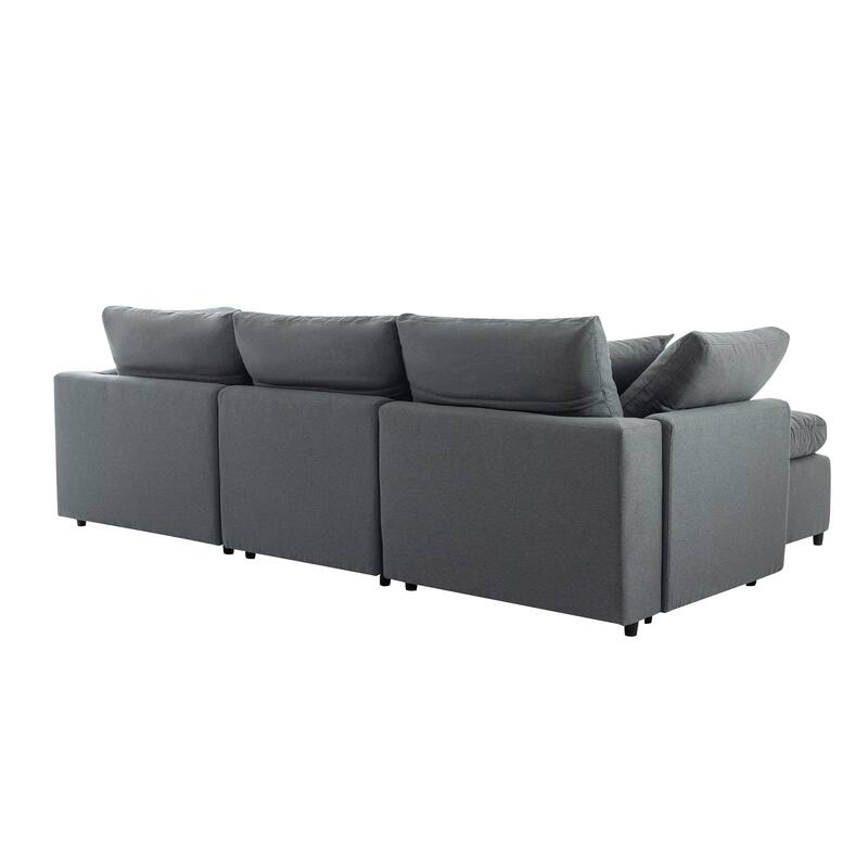 Upholstery Convertible Sectional Sofa, L Shaped Couch with Reversible Chaise