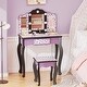preview thumbnail 6 of 13, Kids MDF Vanity Table Set In Pink With 1 Drawer With 3-Color Dimmable LED Bulb - N/A