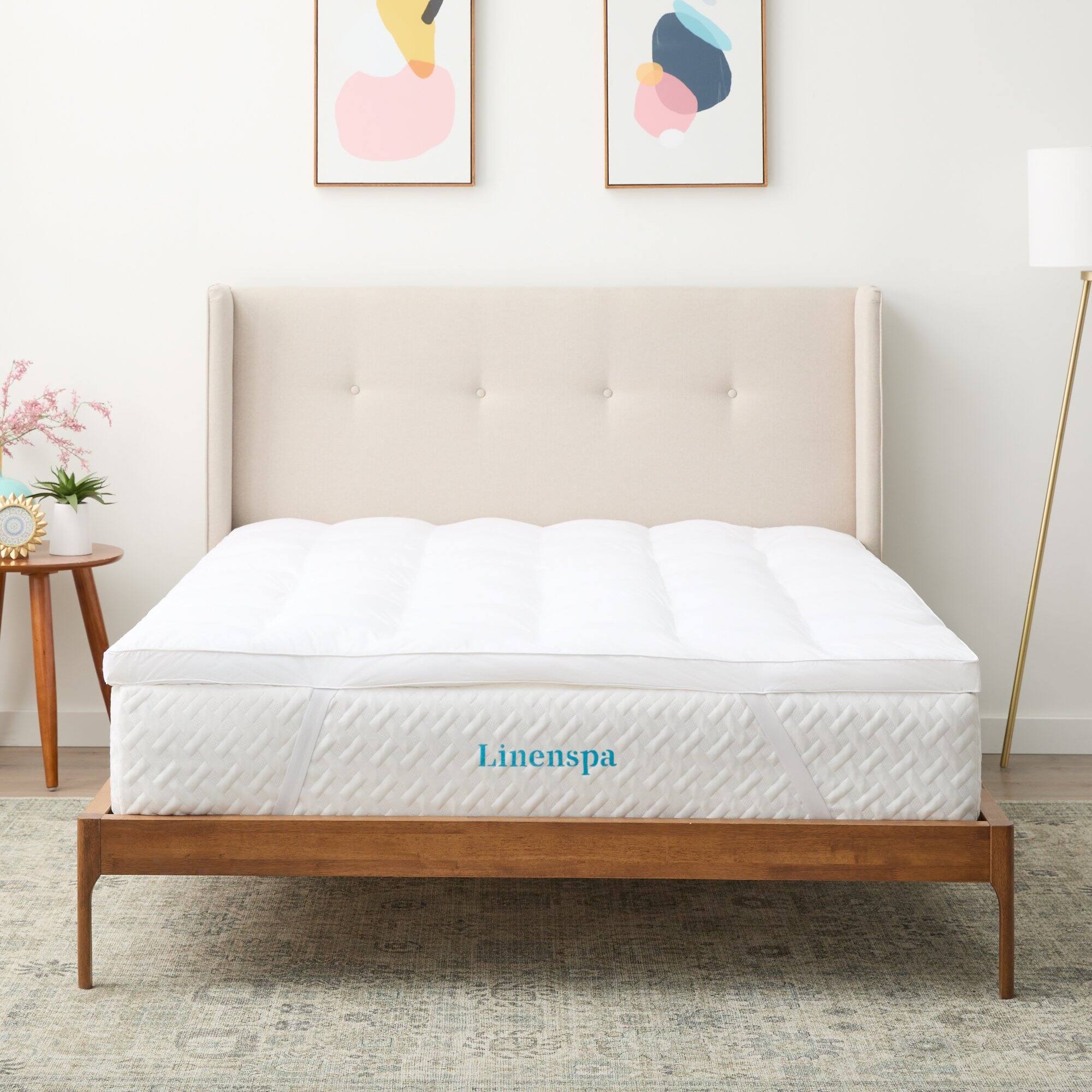 Linenspa Essentials 2 & 3 Inch Down Alternative Mattress Topper White