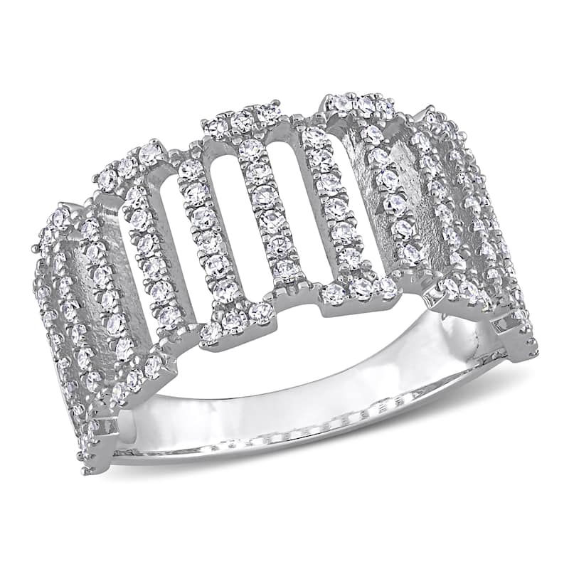 Miadora 1/2ct TDW Diamond Openwork Crossover Band Ring in 14k White Gold