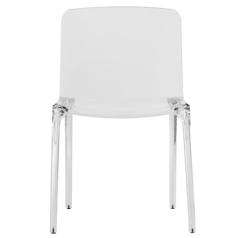 Stackable Acrylic Dining Chair Modern Full Back Transparent Accent Side Chair - Height 32.25", Width 20.5", Depth 21".