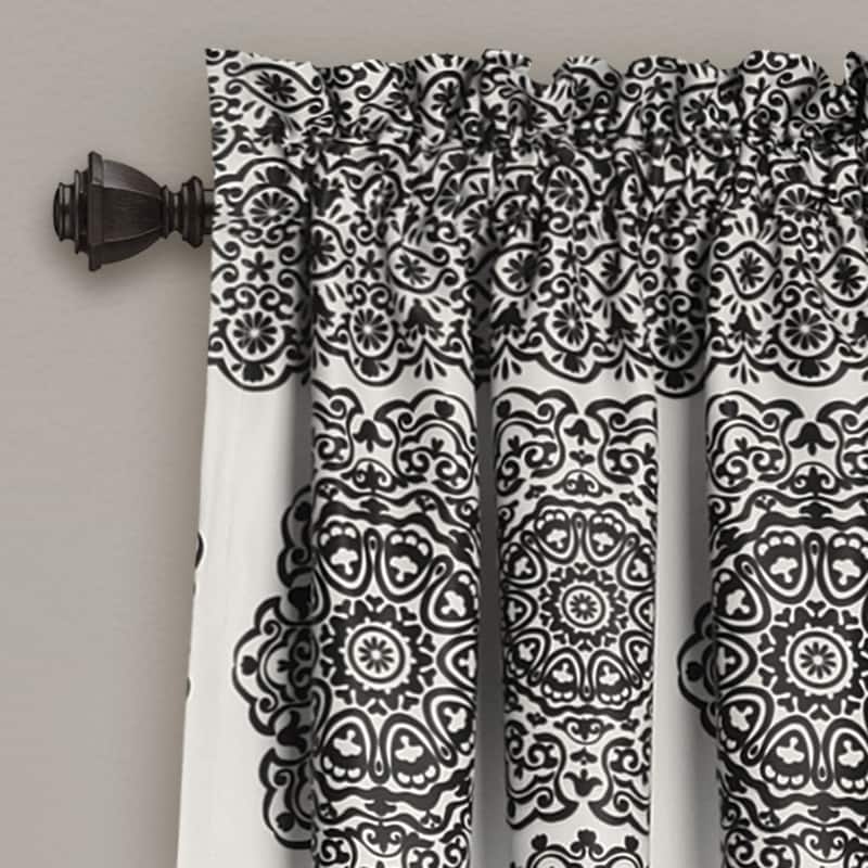 Lush Decor Stripe Medallion Room Darkening Curtain Panel Pair