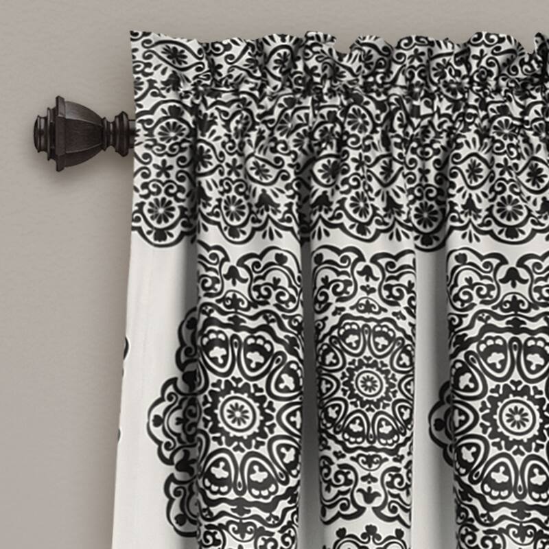 Lush Decor Stripe Medallion Room Darkening Curtain Panel Pair