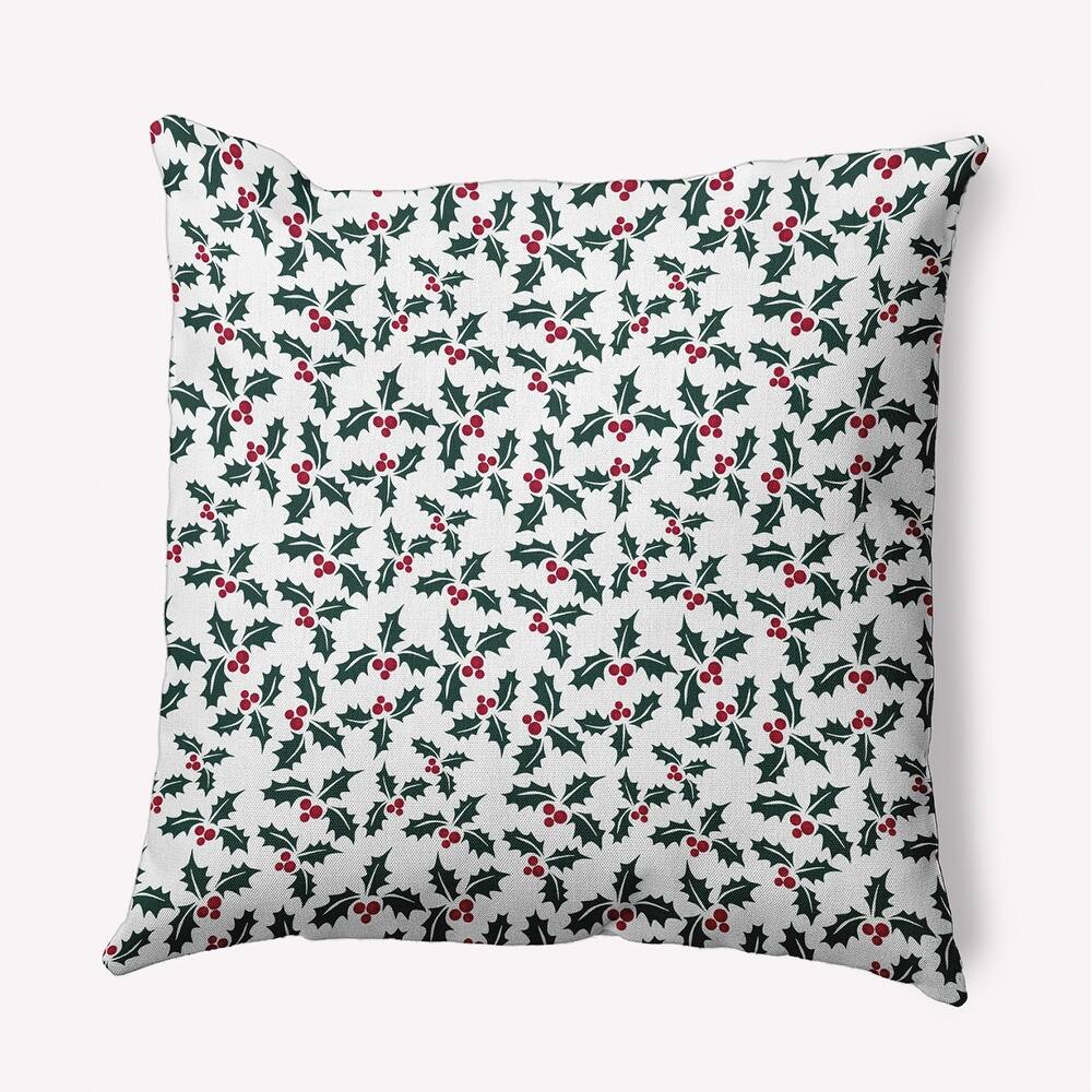 Holly Bush Christmas/Winter Accent Pillow