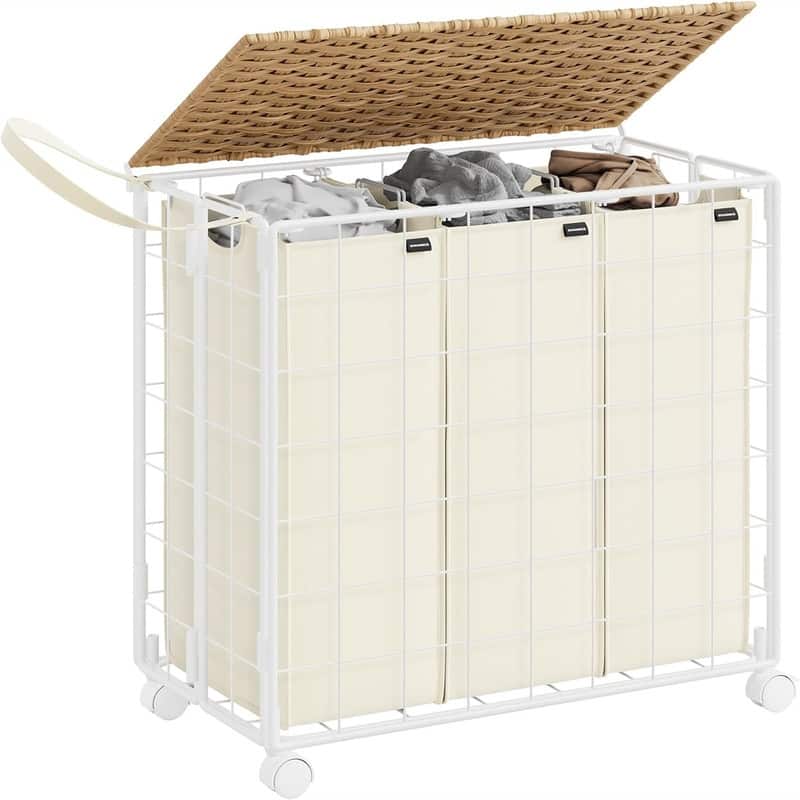 130L Laundry Basket with Lid - 26"L x 13"W x 25.6"H
