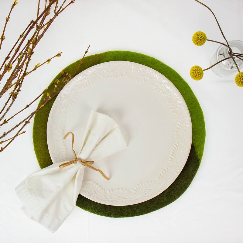 Handmade Felt Paisley Placemat Chargers, Set of 4