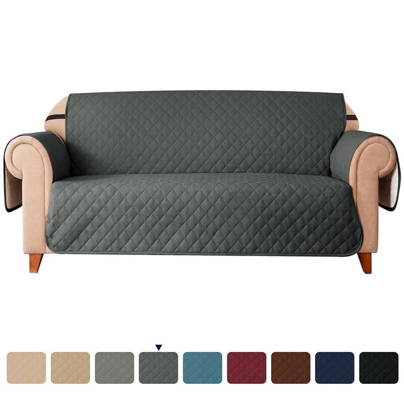 Subrtex Reversible Sofa Slipcover with Elastic Straps Furniture Protector for Pet