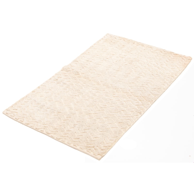 ECARPETGALLERY Hand-knotted Tangier Cream Wool Rug - 3'0 x 4'10