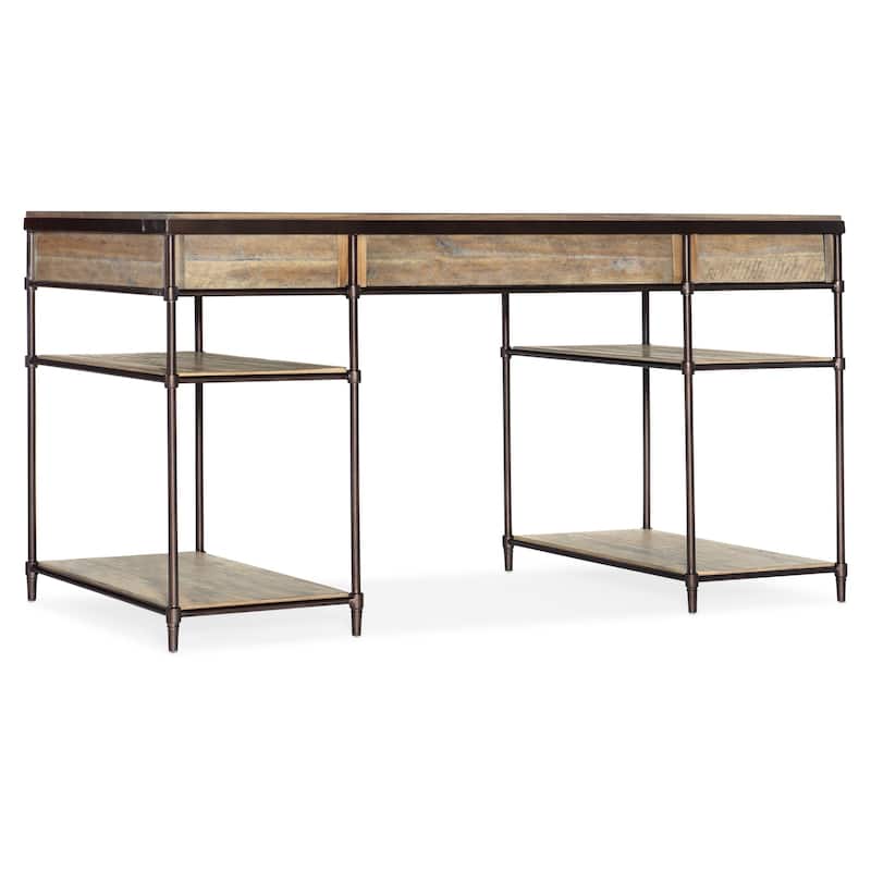 Hooker Furniture St Armand 56" Wide Wood Top Metal 2 Drawer Writing