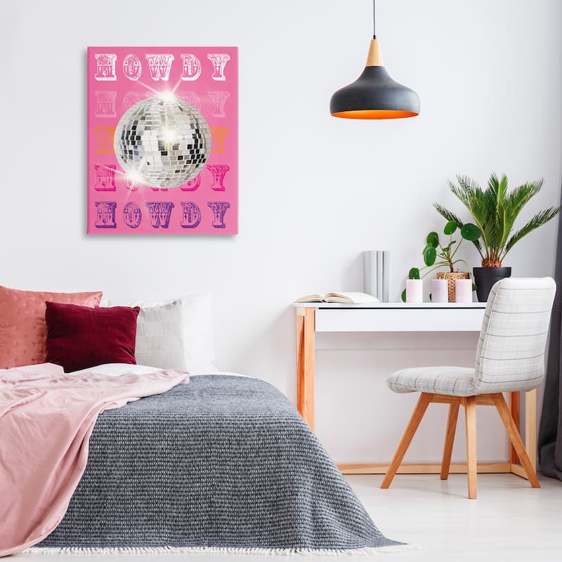 Stupell Howdy Retro Disco Ball Canvas Wall Art Design By Susan Arnot