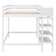 preview thumbnail 13 of 14, Full Size Loft Bed with Built-in Storage Staircase and Hanger for Clothes, White - Solid Pine Wood Frame, Maximized Space