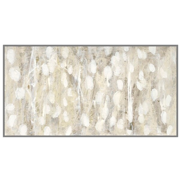 50" White and Ivory Shadow Play Printed on Canvas with Floated Frame Wall Art - N/A