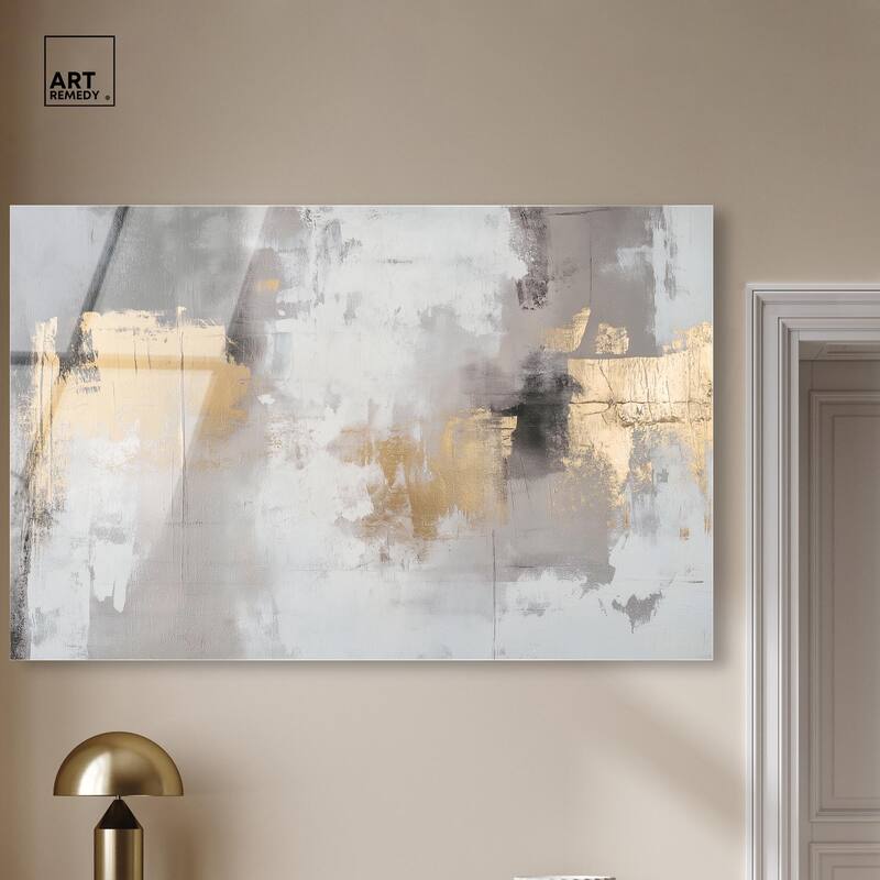 Gilded Gray I Acrylic by Art Remedy, Ready to Hang