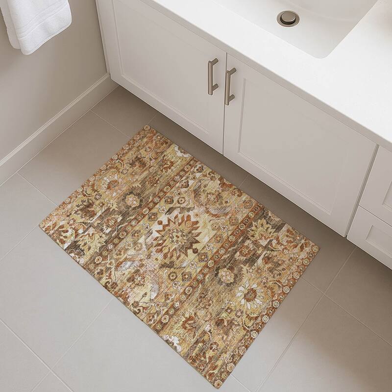 Machine Washable Indoor/ Outdoor Traditional Hudson Chantille Rug