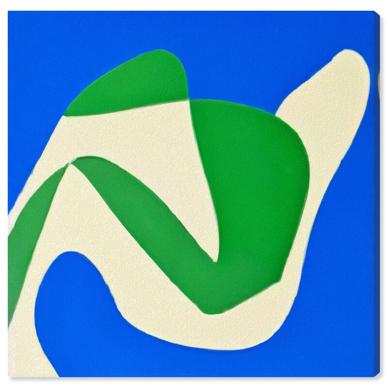Wynwood Studio Canvas Abstract Shaped in Grass II Blue and Modern & Contemporary Wall Art Canvas Print