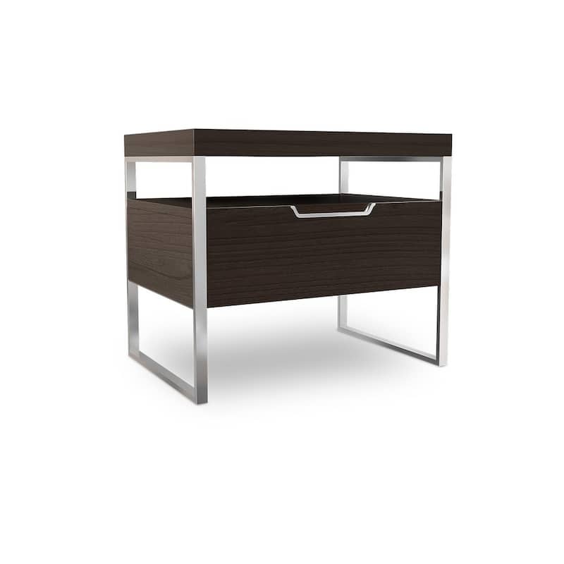 Vant Wooden Night Stand - Brown - Silver Leg