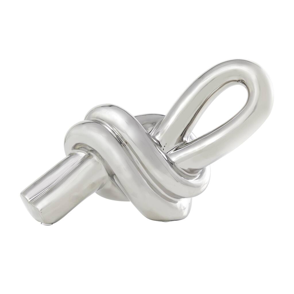 Ceramic Knot Decorative Sculpture - Silver - Roche River Decor