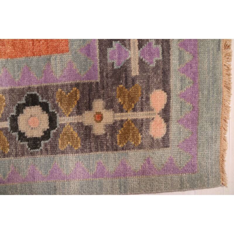 ECARPETGALLERY Hand-knotted Modern Oushak Light Blue Wool Rug - 8'1 x 9'10