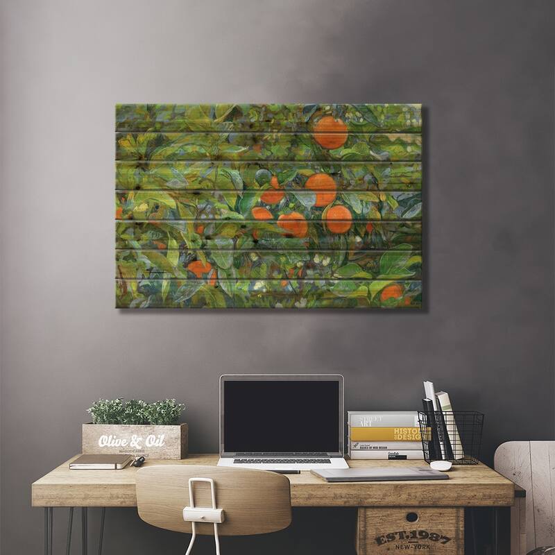 Oranges Print On Wood by Simon Kozhin - Multi-Color