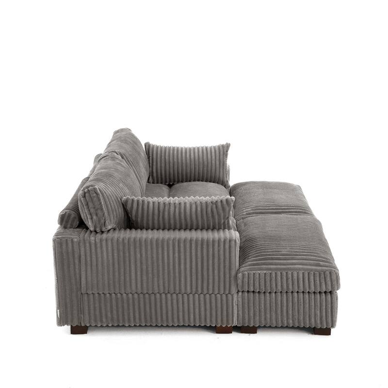 Plush Cloud Couch Modular Sectional Sofa with Ottoman