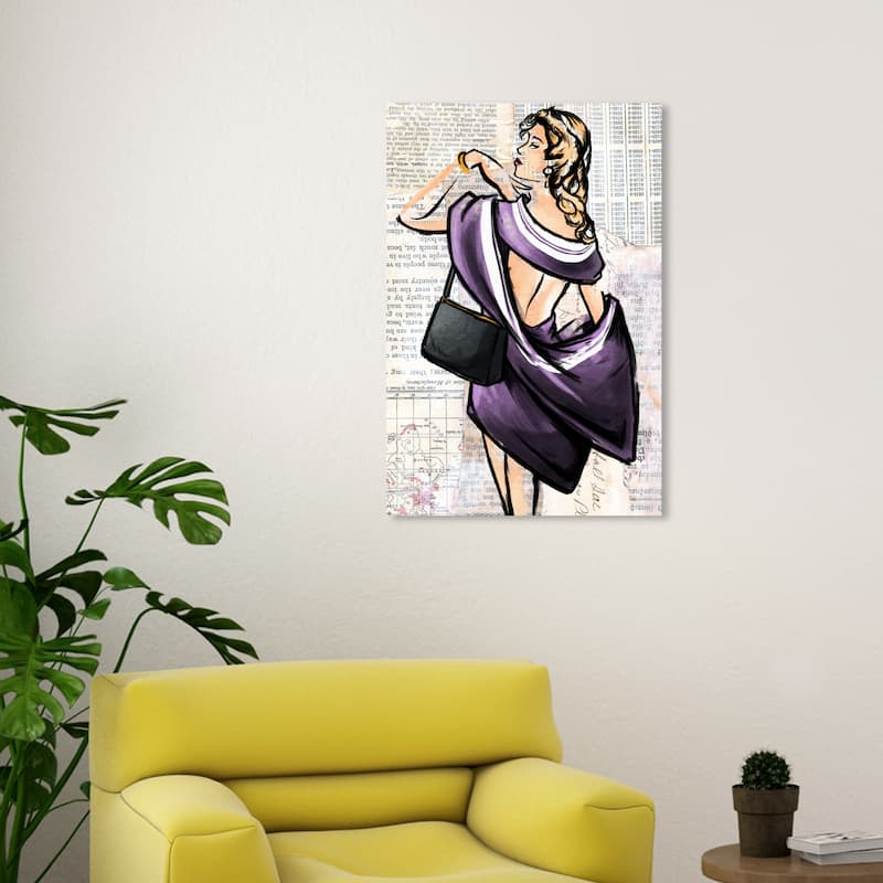 Wynwood Studio Canvas Fashion and Glam Vintage Glam Purple and Glam Wall Art Canvas Print - 30 x 20