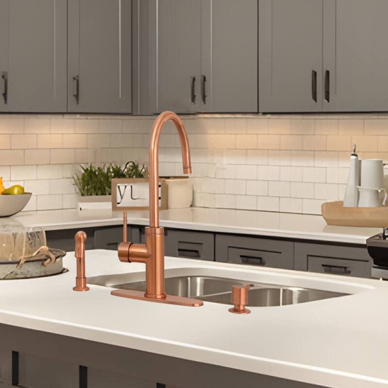 One-Handle Widespread Kitchen Faucet with Side Spray