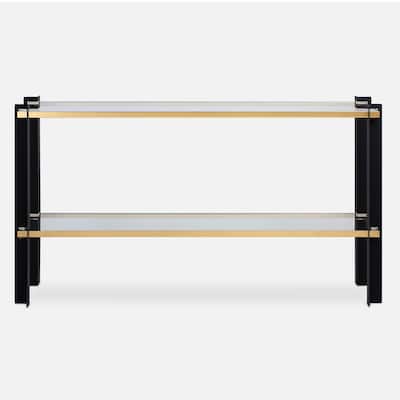 Contemporary Console Table with Tempered Glass Top - 60"
