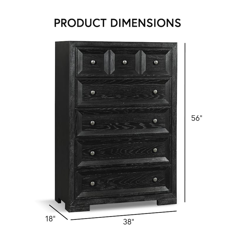 Furniture of America Durem Modern Classic Wood 3-Piece Chest and 2 Oversized Nightstand Bedroom Set