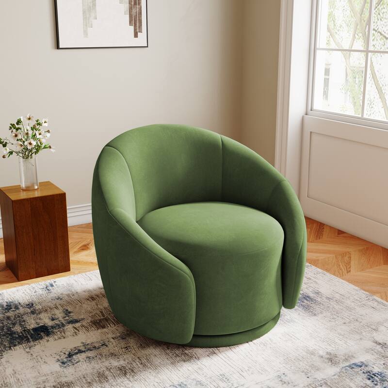 35" Wide 360-Degree Swivel Accent Barrel Chair